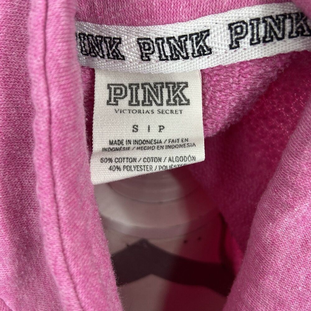 Pink Victoria's Secret 1/2 Zip Sweatshirt Pullover Women's Small S Graphic Pink - Picture 5 of 6